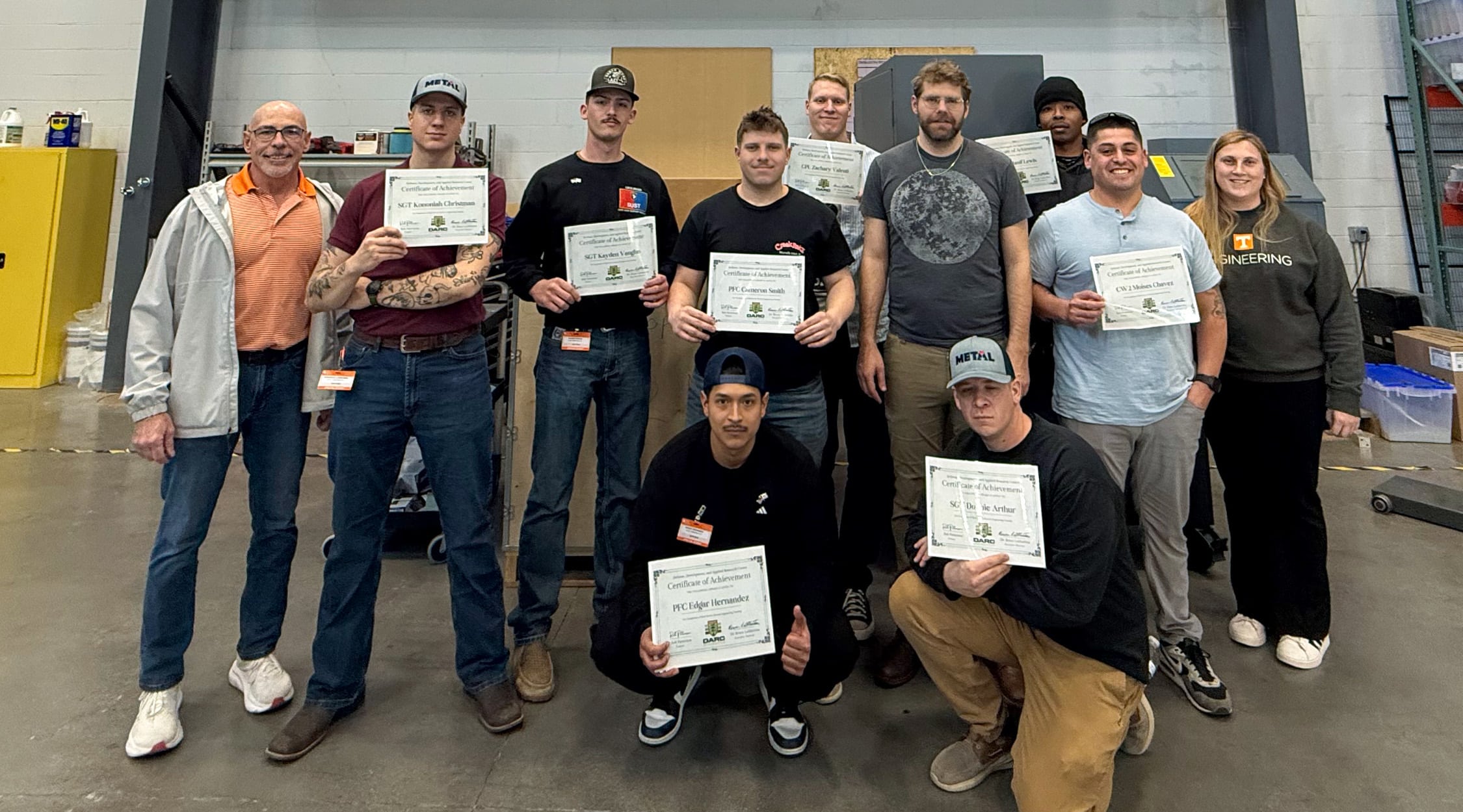 DARC faculty and staff pose with students after completion of certificate